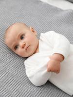 Brassière vest baby van wol en katoen wit - thumbnail
