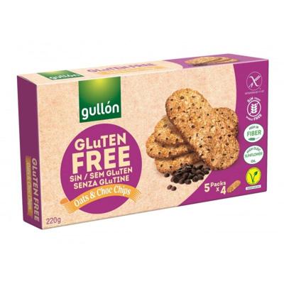 Gullon Oats & chocolate chips glutenvrij 220 Gram Gullon Oats & chocolate chips glutenvrij 220 Gram