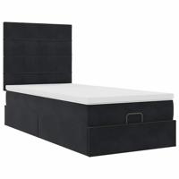 Ottoman bed met matrassen en LED's 80x200cm fluweel zwart - thumbnail