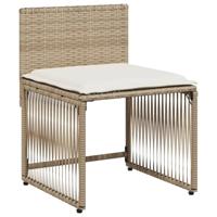 7-delige Tuinset met kussens poly rattan beige - thumbnail