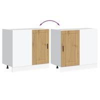 Keuken onderkast Porto bewerkt hout artisanaal eikenkleur - thumbnail