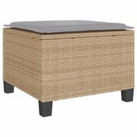3-delige Bistroset met kussens poly rattan beige - thumbnail