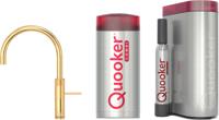 Quooker Fusion round met COMBI+ boiler en CUBE reservoir 5-in-1 kokendwaterkraan Goud - thumbnail
