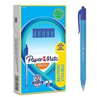 Balpen Paper Mate Inkjoy 100RT medium blauw | 20 stuks - thumbnail