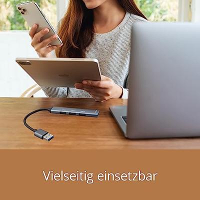 USB-C Hub 3.0 - 4 x - Aluminium - 1 USB-C 3.0 Socket - 3 USB-A 2.0-poorten - compatibel met MacBook Pro/Air, Laptop en andere Type-C apparaten - achterwaarts compatibel - Space Grey - Slim - 0,12