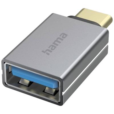 Hama USB-OTG-adapter USB-C-stekker - USB-aansluiting USB 3.2 Gen1 5 Gbit/s Alu