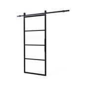 Intersteel DIY schuifdeur Cubo incl. transparant glas 2150mm + zwart ophangsysteem Basic - thumbnail