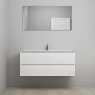 On-Line Badkamermeubelset - 120 cm - Voorgemonteerd - Porseleinen Wastafel - 1 Kraangat - Spiegel - Hoogglans Wit