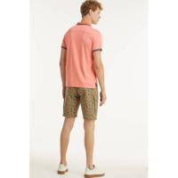 New Zealand Auckland gemêleerde regular fit polo Severn met contrastbies orange pepper - thumbnail