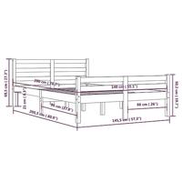 Bedframe massief hout grijs 140x200 cm - thumbnail