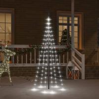 Vlaggenmast kerstboom 108 LED's koudwit 180 cm - thumbnail