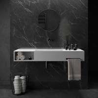 Wastafel Ideavit Solidbliss 140x40x20 cm Solid Surface 1 Opberg Vak Mat Wit Ideavit - thumbnail