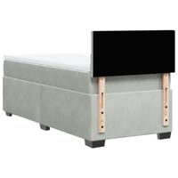 Boxspring met matras fluweel lichtgrijs 80x200 cm - thumbnail