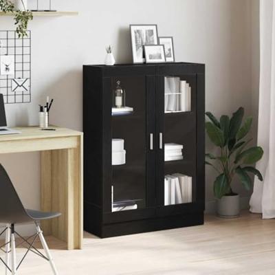 Boekenkast 82,5x30,5x115 cm spaanplaat zwart eikenkleurig