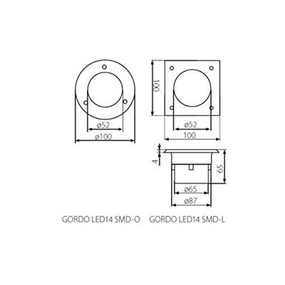 LED Grondspot Vierkant 0,7 Watt - IP66 - 6000K - thumbnail