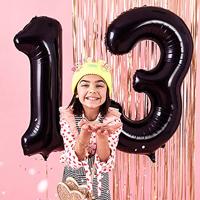 Folieballon Cijfer 3 Zwart (86cm) - thumbnail