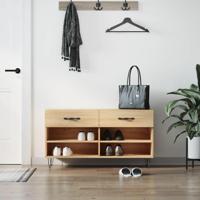 VidaXL Schoenenbank 102x35x55 cm bewerkt hout sonoma eikenkleurig - thumbnail