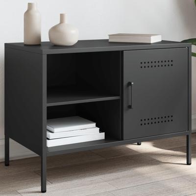 Tv-meubel 68x39x50,5 cm staal zwart