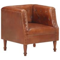 Fauteuil echt leer bruin - thumbnail