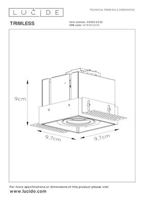 Lucide TRIMLESS - Inbouwspot - 1xGU10 - Zwart