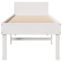 Bedframe zonder matras massief grenenhout wit 80x200 cm - thumbnail