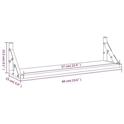 Wandschappen 2 st 60x15x15,5 cm sonoma eikenkleurig