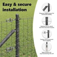 VidaXL Afrasteringspaal 7 pcs grijs staal - thumbnail