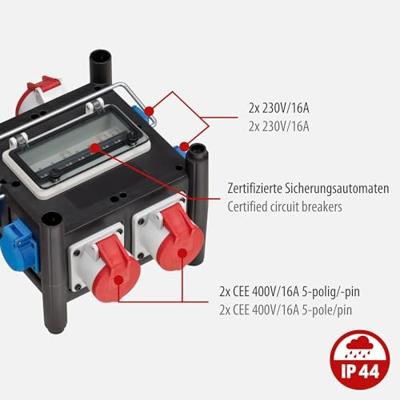 Brennenstuhl Komp. 1153690400 stroomverdeler rubber 3x CEE voor buitengebruik 2m