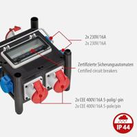 Brennenstuhl 1153690400 power uitbreiding 2 m 5 AC-uitgang(en) Buiten Zwart, Blauw, Rood - thumbnail