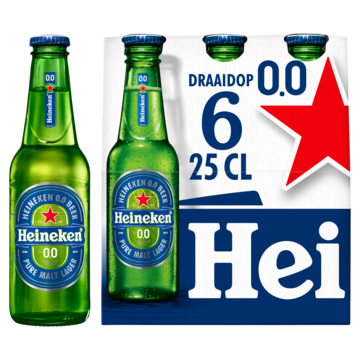 Heineken Premium Pilsener 0.0 Bier Draaidop Fles 6 x 250ml bij Jumbo