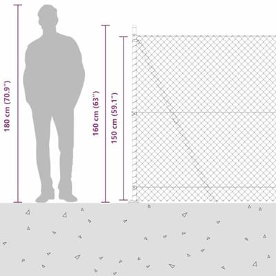 VidaXL Afrasteringspaal zilver 10 x 1,5 m (60 x 60 mm gaas) staal