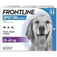 FRONTLINE 3 SPOT ON Antiparasitaire Pipetten voor Honden - 20-40 kg - Vlooien, teken, luizen - thumbnail