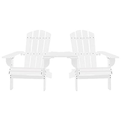 Tuinstoelen Adirondack met tafeltje massief vurenhout wit
