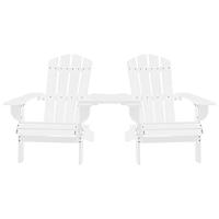 Tuinstoel Adirondack massief vurenhout wit - thumbnail