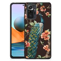 Xiaomi Redmi Note 10 Pro Dierenprint Telefoonhoesje Pauw met Bloemen - thumbnail