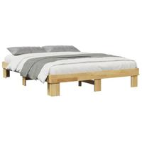 Bedframe zonder matras 140x190 cm massief hout eiken - thumbnail