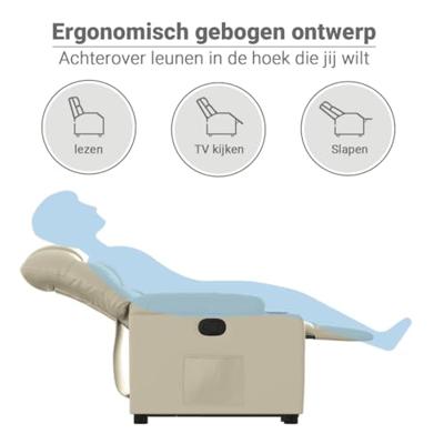 Sta-op-stoel verstelbaar kunstleer crèmekleurig