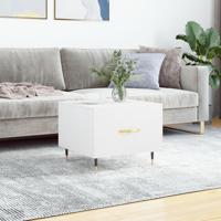 Salontafel 50x50x40 cm bewerkt hout wit - thumbnail