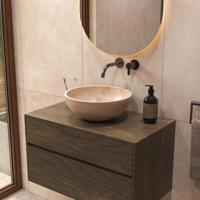 Salenzi Travertin Light Waskom 40x40x15cm Diep Opbouwmodel - thumbnail