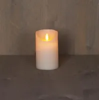 LED Rustiek stompkaars ivoor 7,5x12,5cm - thumbnail