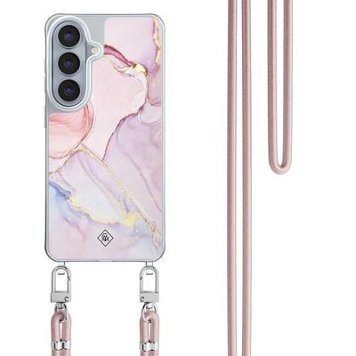 Samsung Galaxy S26 hoesje met rosegoud koord - Purple sky