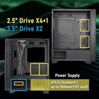 PC-behuizing - BITFENIX - Flow (zwart) - Medium tower - ATX-formaat - Zonder voeding - thumbnail