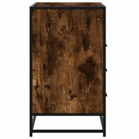 Ladekast 70x41x70 cm bewerkt hout gerookt eikenkleurig - thumbnail