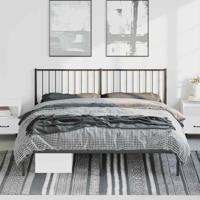 Bedframe met hoofdbord metaal zwart 183x213 cm - thumbnail