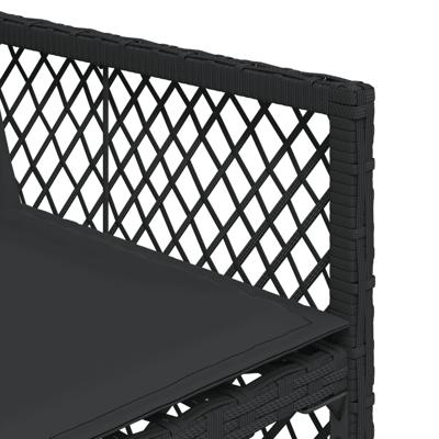 5-delige Tuinset met kussens poly rattan zwart