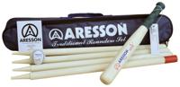 Aresson rounders set Family bal knuppel hout blank/groen 8 delig - thumbnail