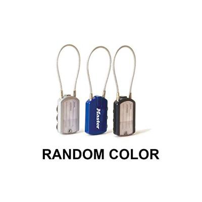 Masterlock 30mm address tag padlock - zinc body - 15cm steel cable with vinyl cov - 4684EURD