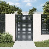 VidaXL Tuinpoort antraciet 100x150 cm staal - thumbnail
