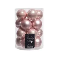 20 kerstballen poeder roze emaille 60 mm KSD - Ksd - thumbnail