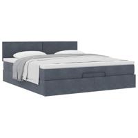 Ottoman bed met matras 200x200 cm fluweel donkergrijs - thumbnail